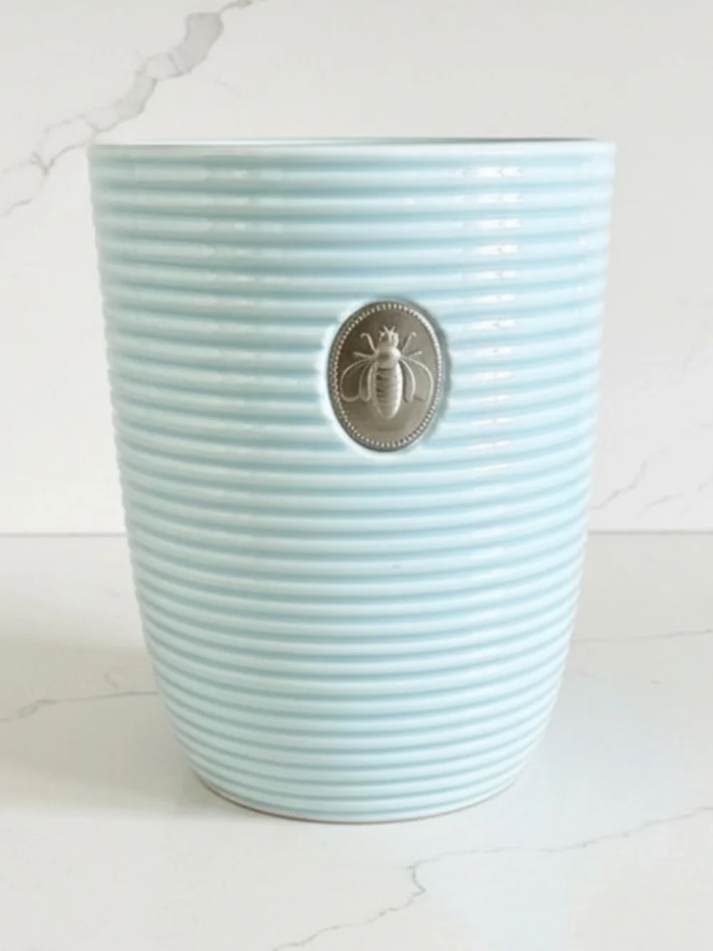 Blue Ceramic Bee Planter